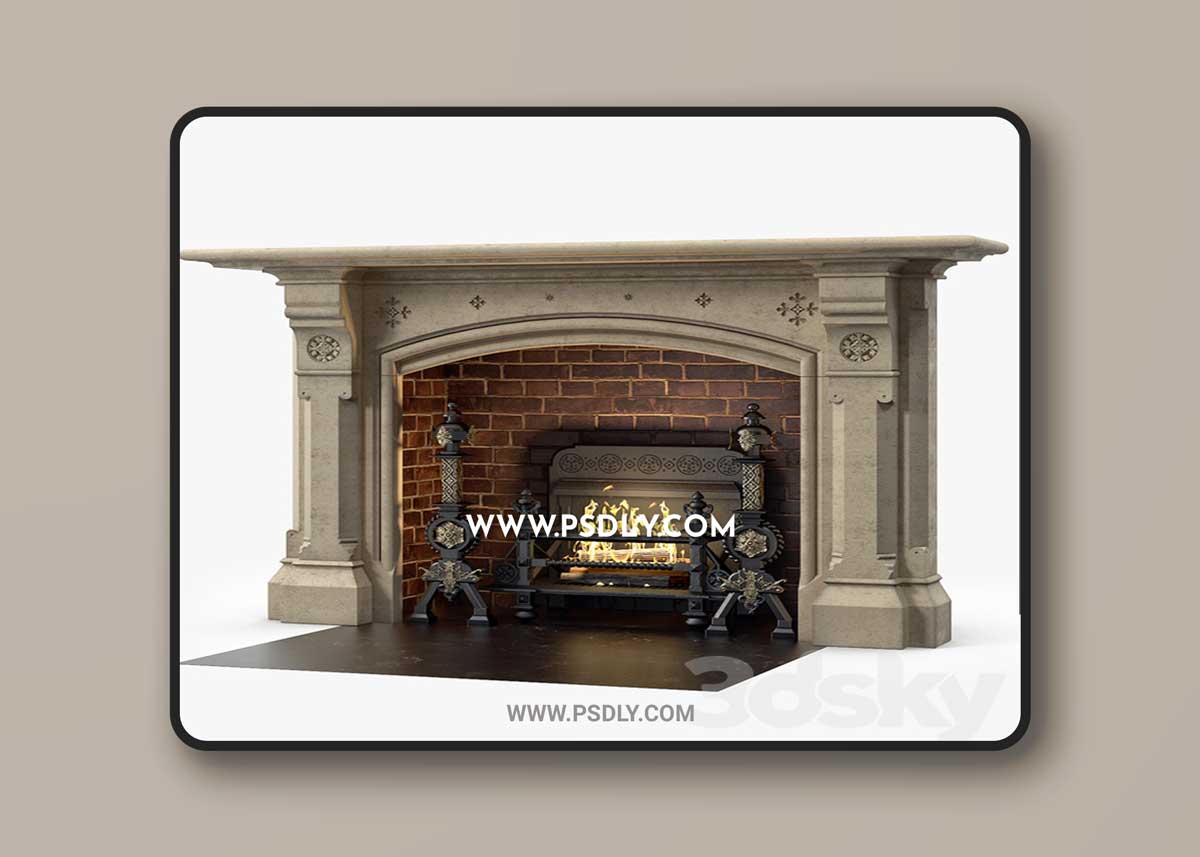 Westland London A Large Yorkstone Gothic Style Antique Fireplace Stock No 14223