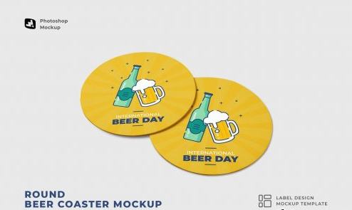 CreativeMarket - Round Beer Coaster Mockup 6926270