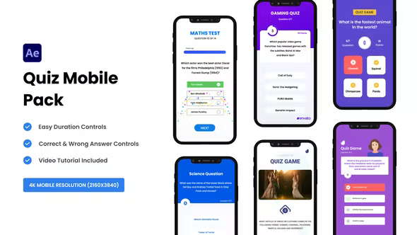 Videohive Quiz Mobile Pack 35849253