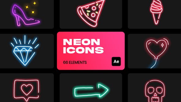 Videohive Neon Icons for After Effects 36312671