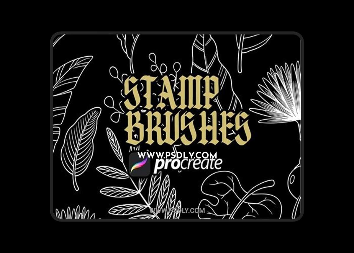 tropical leaves stamp brush