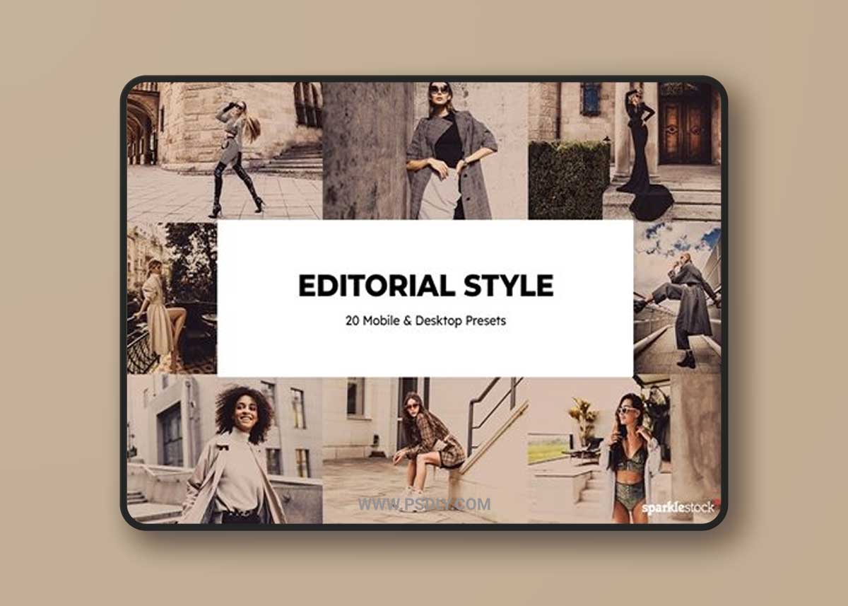 20 Editorial Style Lightroom Presets and LUTs