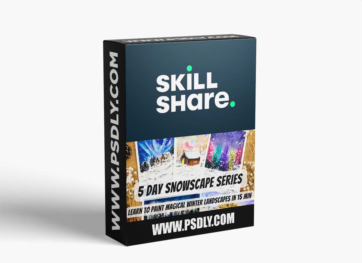 5 Day Watercolor Winter Landscapes Series : Learn to paint magical snowy landscapes in 15 min