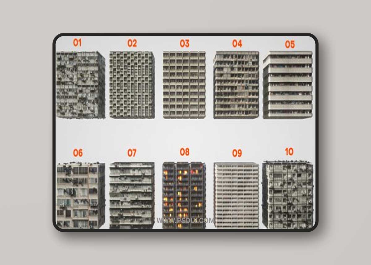 Apartment Buildings PBR Materials (4K) 3D Model