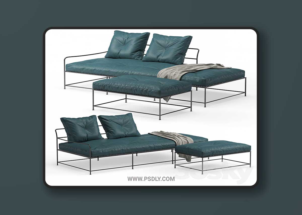 Baxter Girgenti Sofa with Ottoman 3D Model