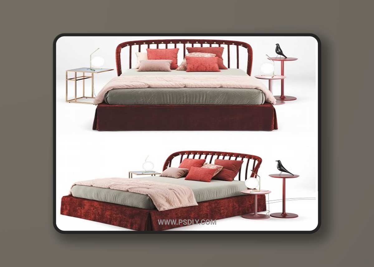 Bedroom set Twils Open Air con gonna 1 3D Model