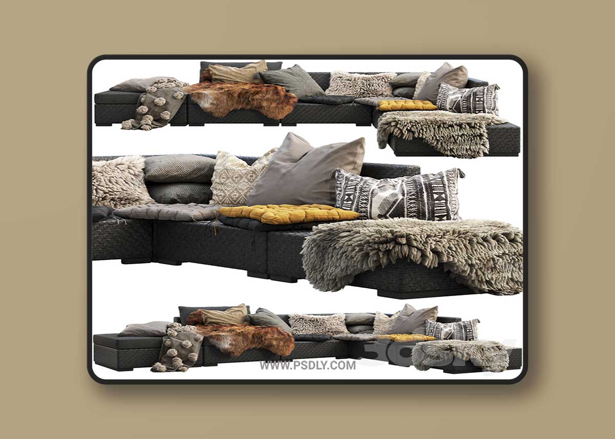 Brown Jordan 4M outdoor wicker modular sofa