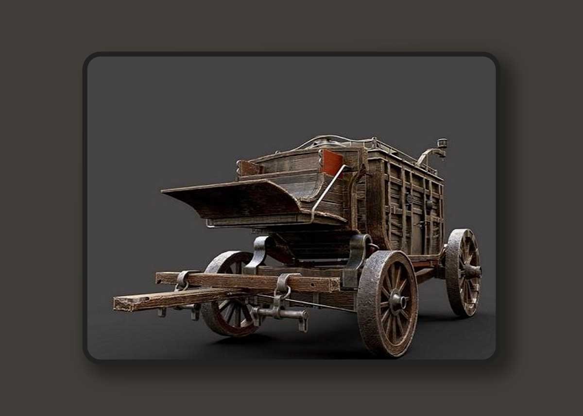 Carriage Wooden cart 3D Model