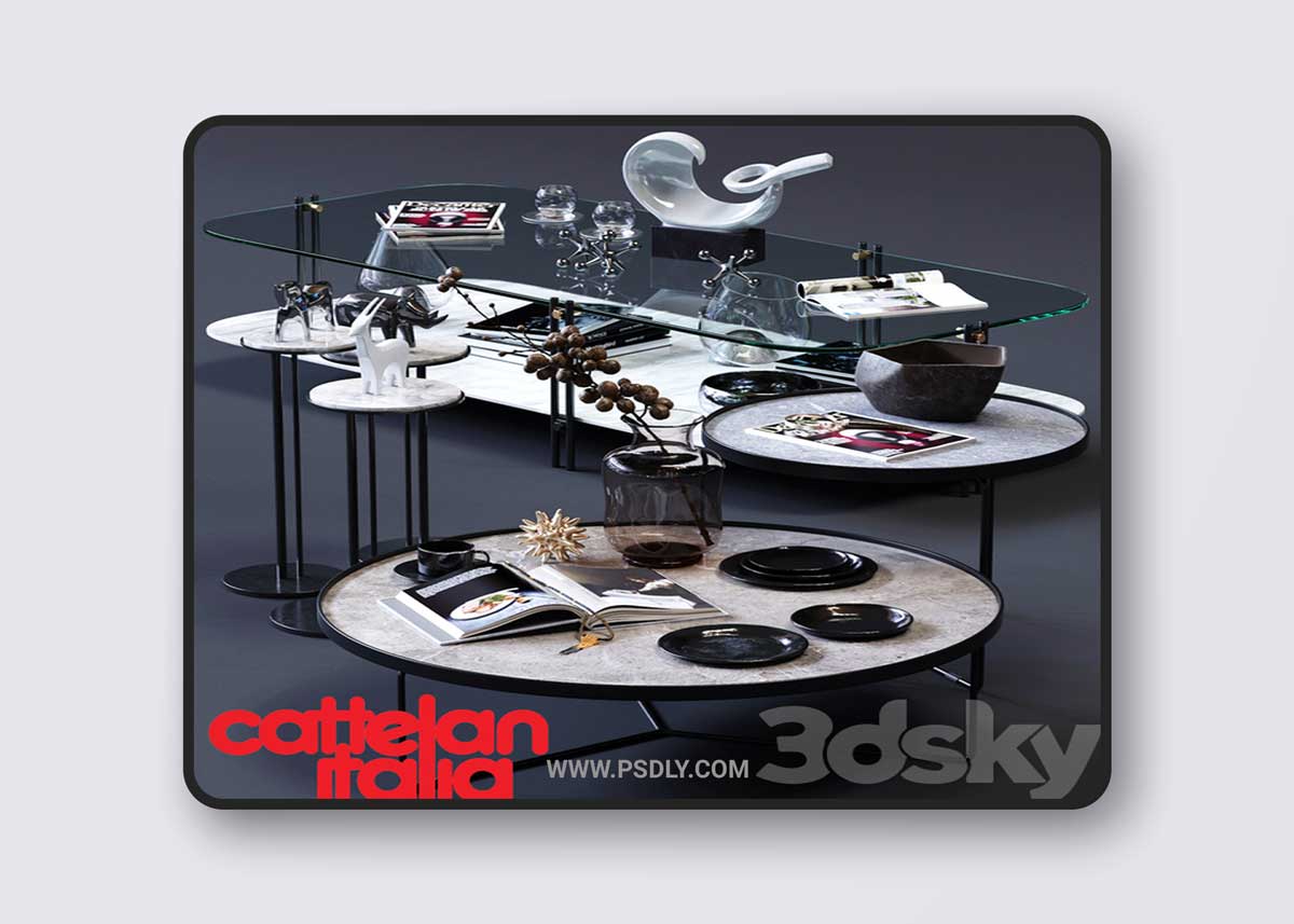 Cattelan Italia Coffee Tables Set 02 3D Model