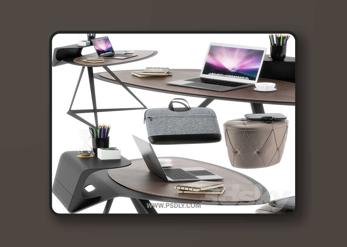 Cattelan Italia Storm desk set 3D Model