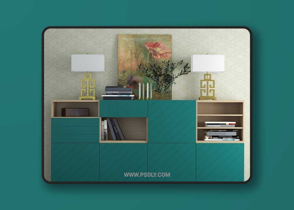 Combination for storage Ikea Besta Hallstavik (blue - green)