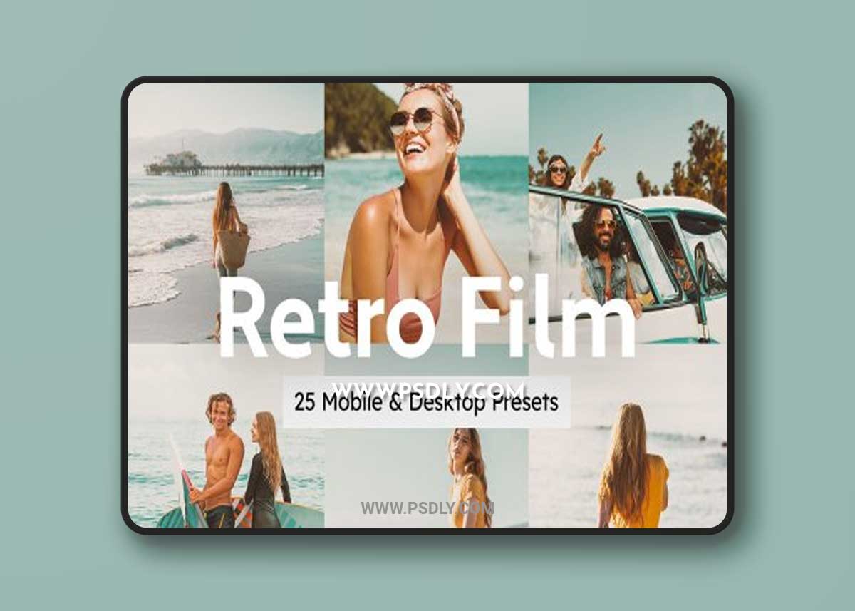 CreativeMarket - 25 Retro Film Lightroom Presets and LUTs 7087660