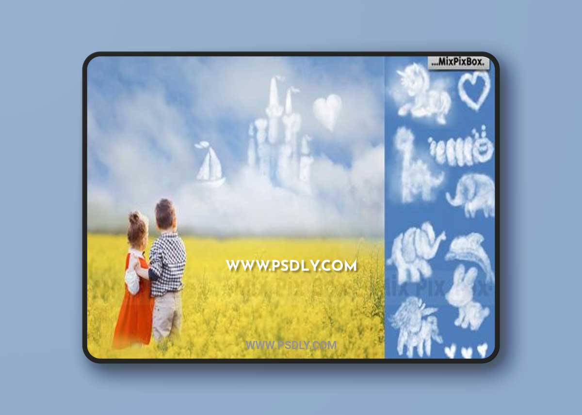 CreativeMarket - Funny Clouds Photo Overlays 6043289