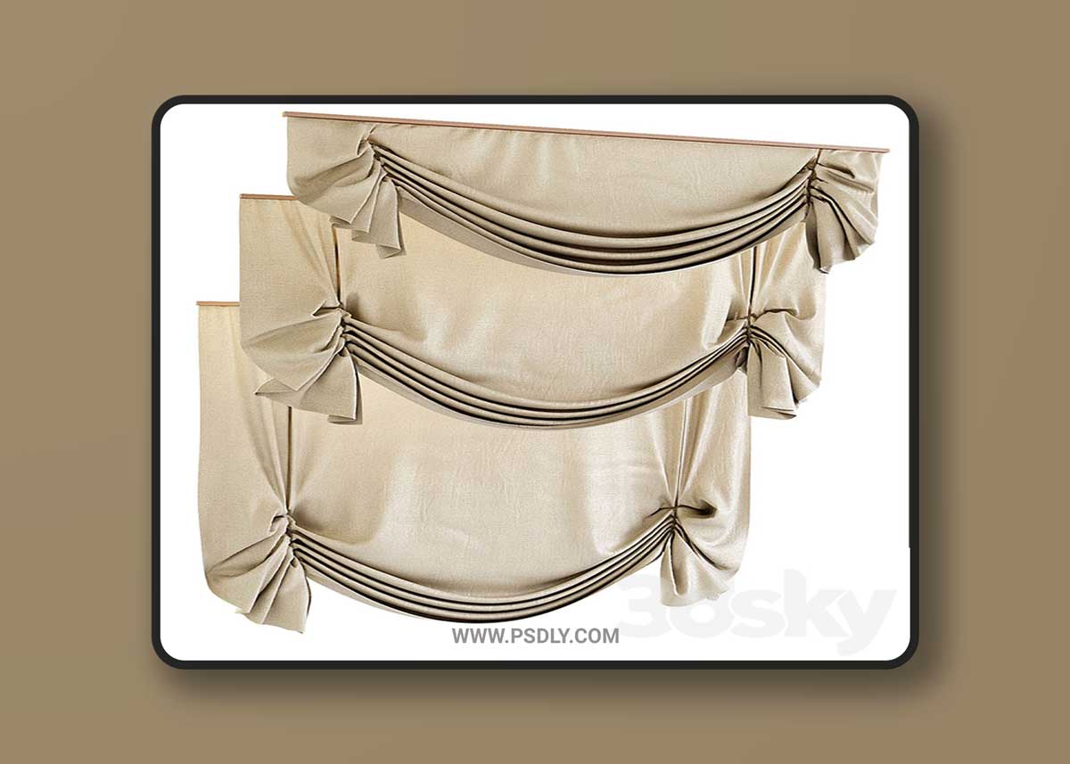 English blind in three positions 3D Model