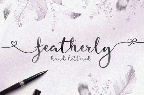 Featherly Hand Lettered