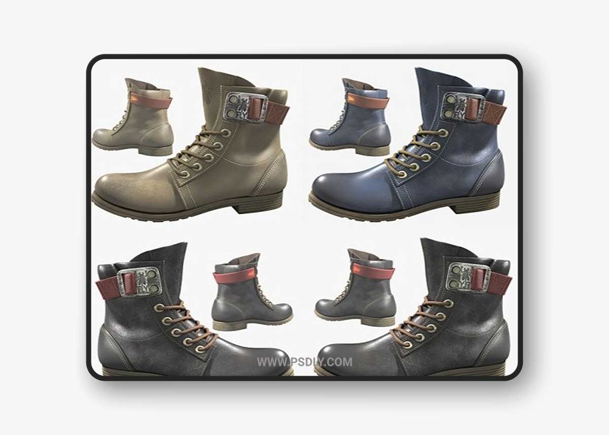 Fly London Stay Rug Women's Biker Boots 3D Model