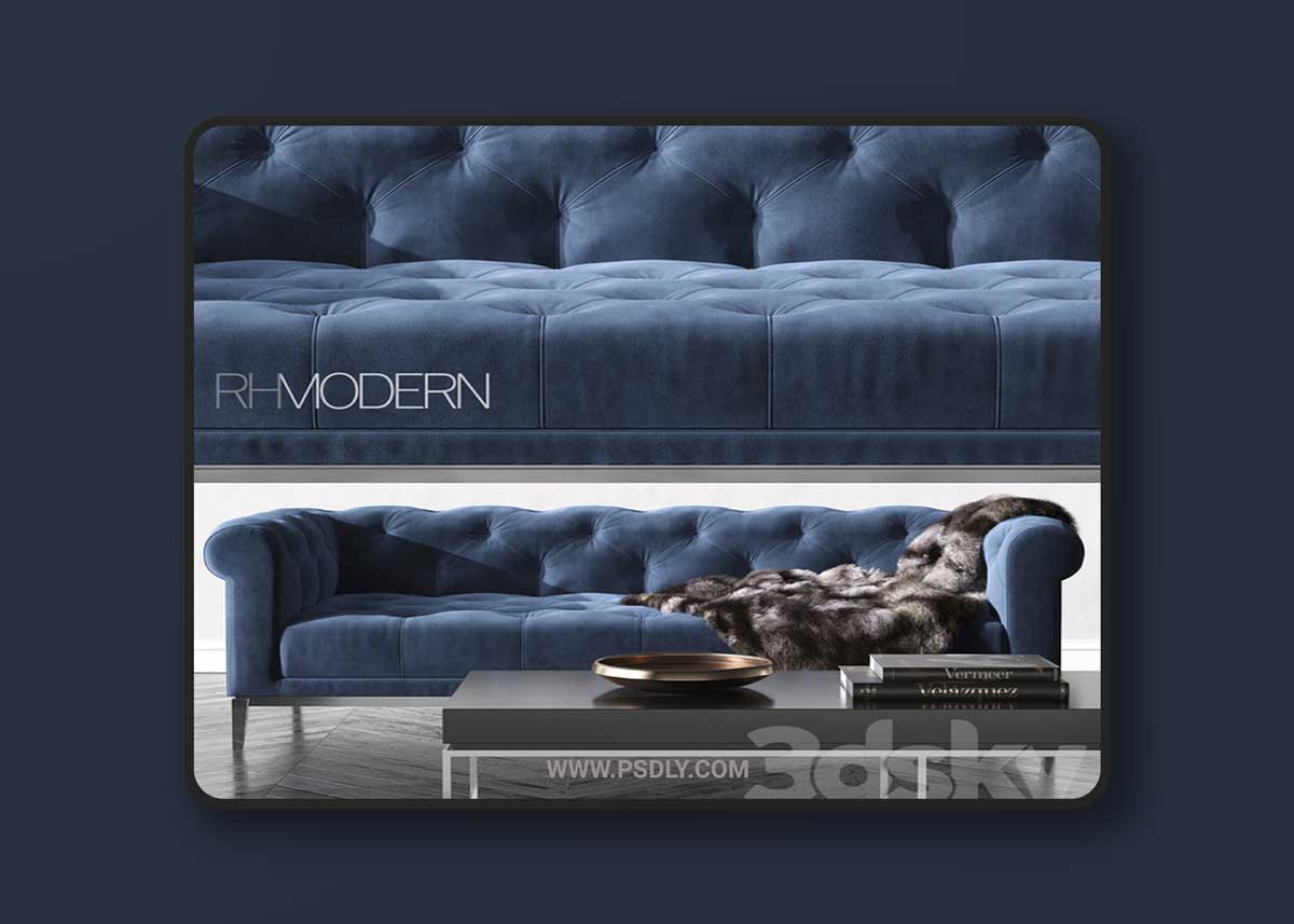 ITALIA CHESTERFIELD FABRIC SOFA 3D Model