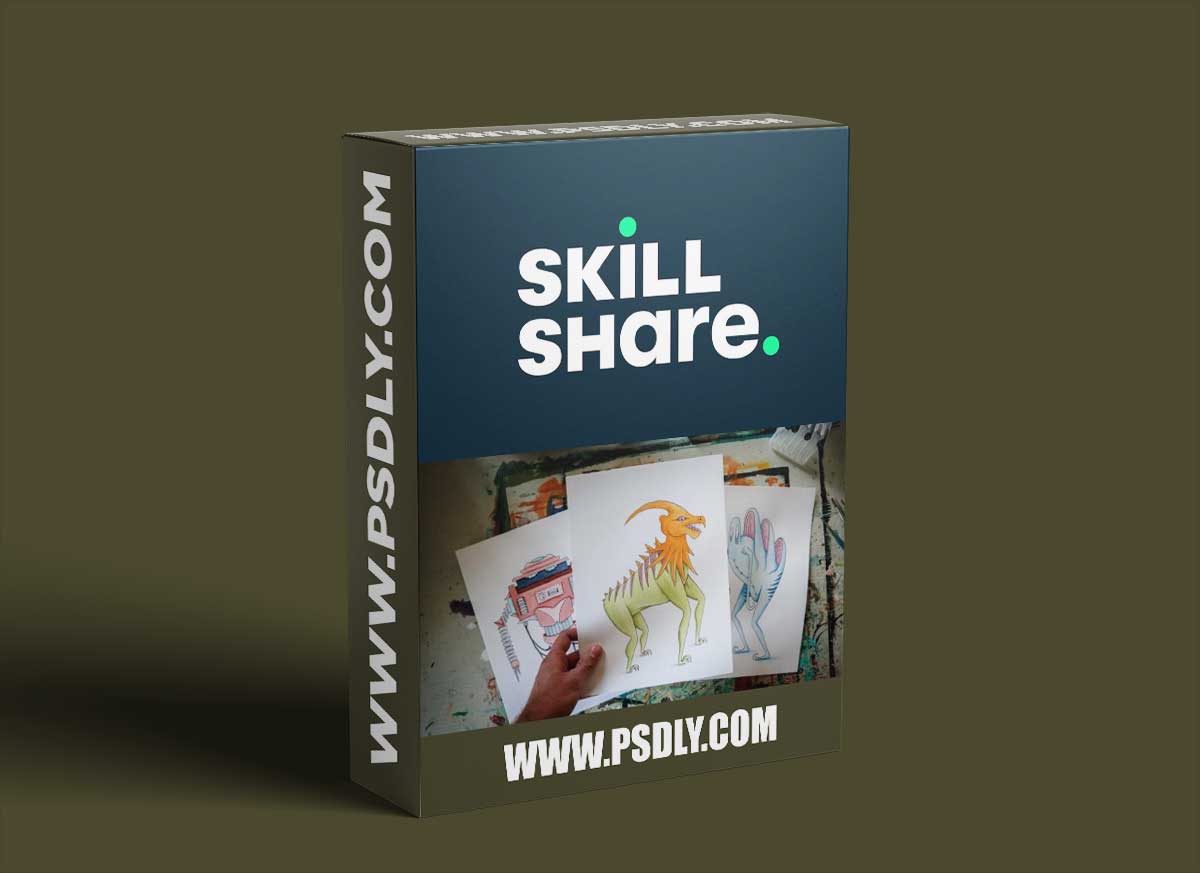 Learn To Create Your Creatures From Simple Shapes - All Illustration Steps - Sketch, Felt, Paint!