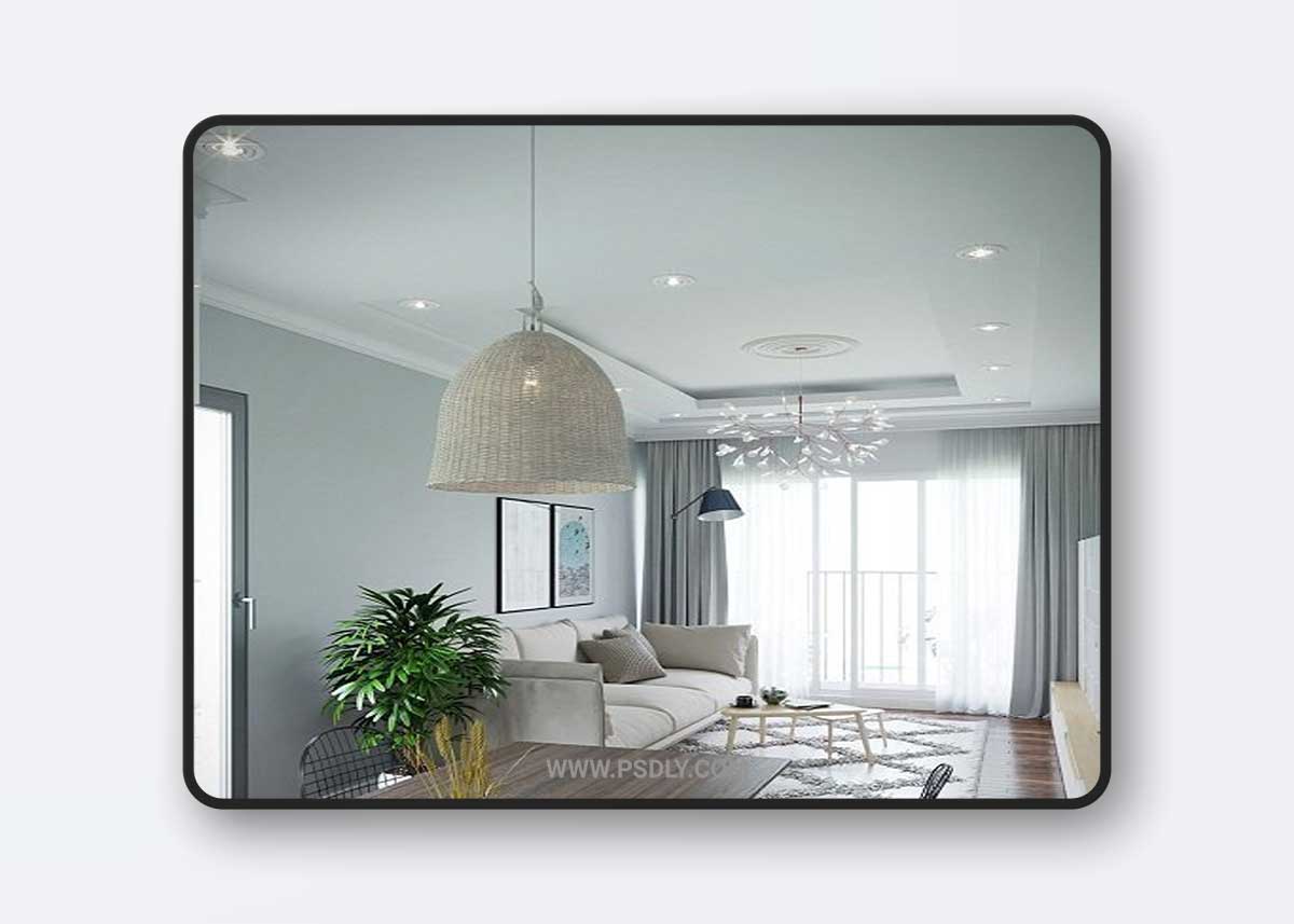 Living Room & Kitchen by Dang Quang 3D Model