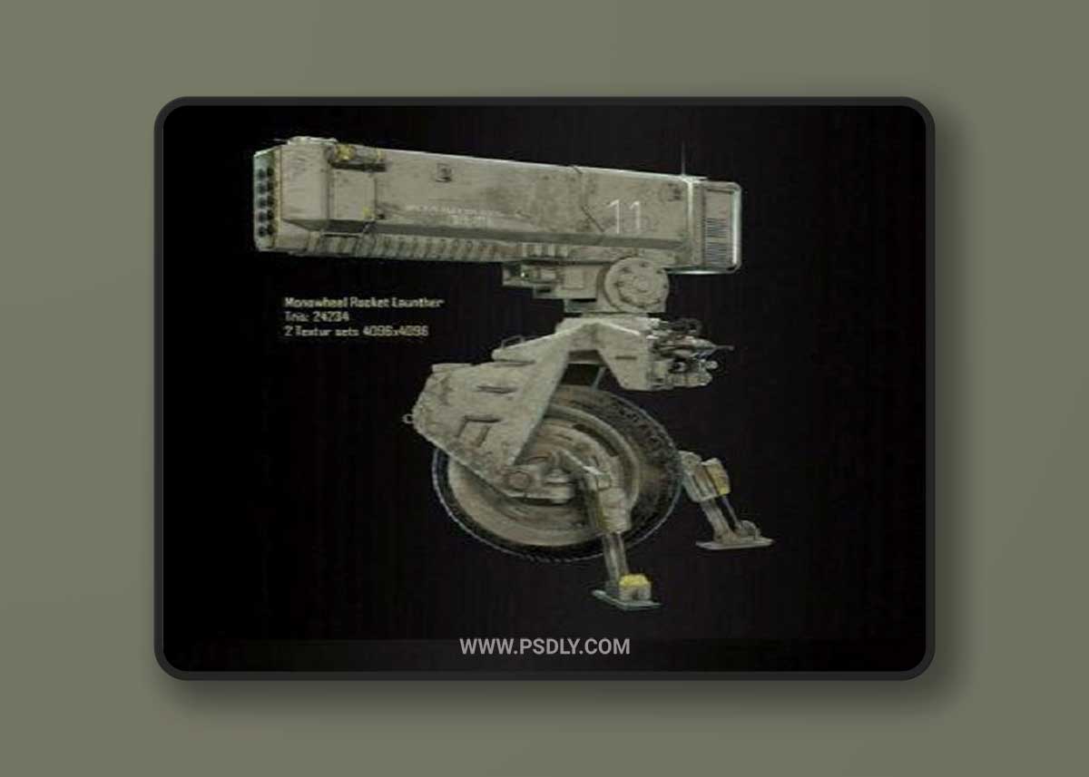 Monowheel Rocket Launcher 3D Model