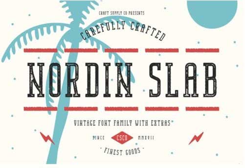 Nordin Slab Vintage Font Family