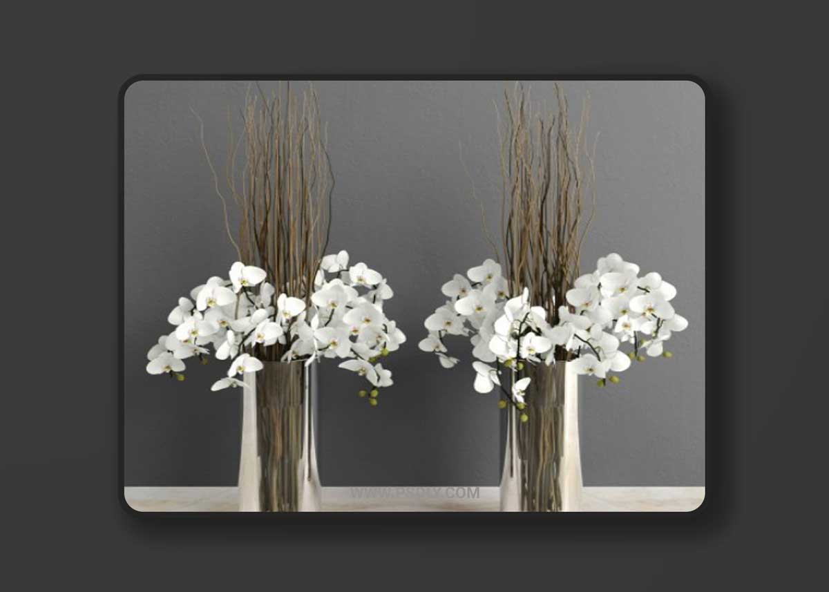 Orchids with willow branches 3D Model