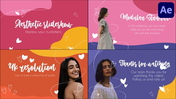 Videohive Aesthetic Colorful Slideshow Stories After Effects 36583694v