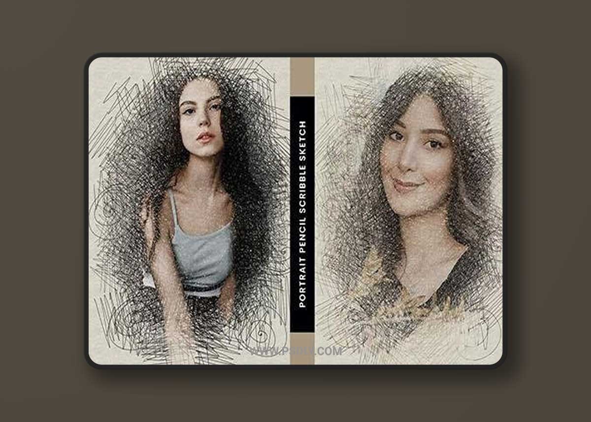 Portrait Pencil Scribble Sketch PMW4DD7