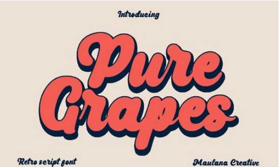 Pure Grapes Retro Cursive Font