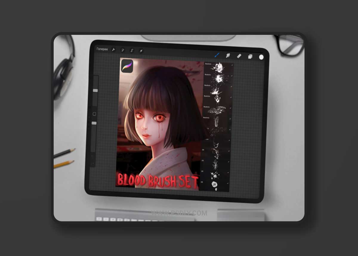 Realistic 2D Blood Brushes for Procreate