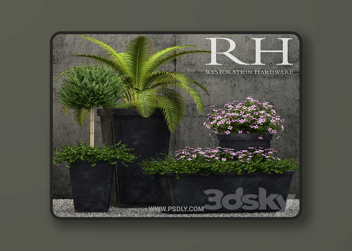 Restoration Hardware paneled sheet metal planters