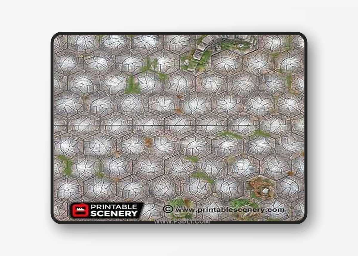 Rough Stone Hex Floors And Ruins 3D Model