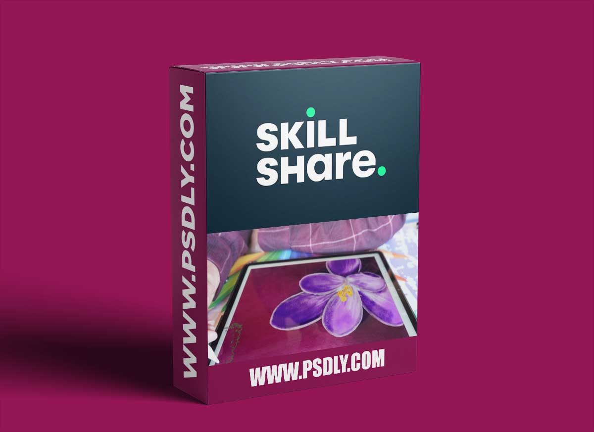 Springtime Crocus Colored Charcoal Drawing in Proceeate 5X