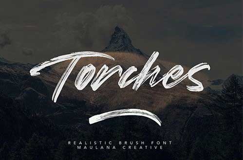 Torches Realistic Brush Font