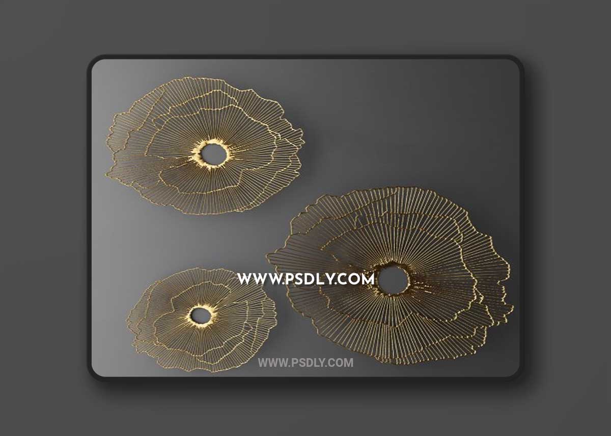 Wall decor futuristic coral. Panel 3D Models