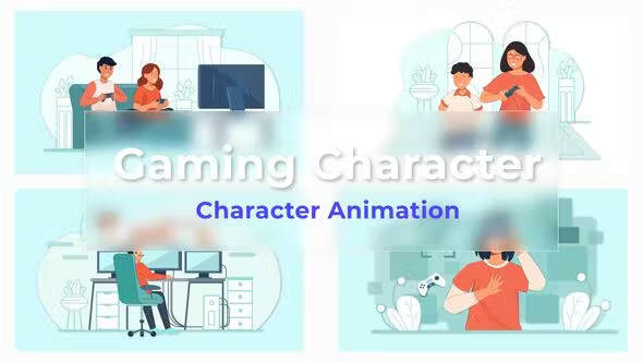 Videohive Gaming character Animated Scene Pack 36766715