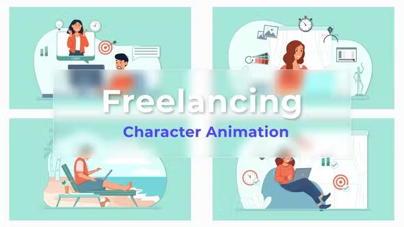 Videohive Freelancing Explainer And Animated Scene Pack 36813625