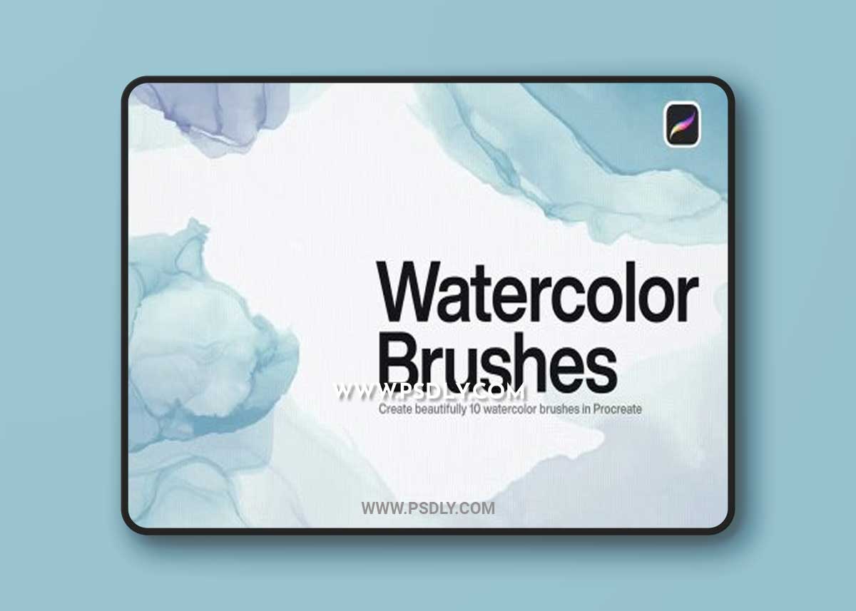 10 Watercolor Brushes Procreate
