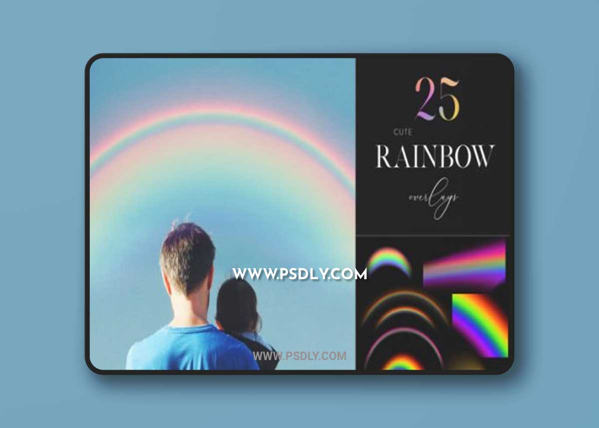 25 Realistic Rainbow Overlays, Rainbow