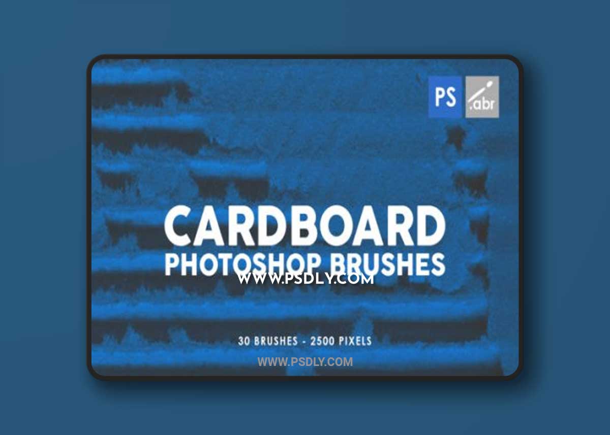 30 Grunge Cardboard Photoshop Brushes