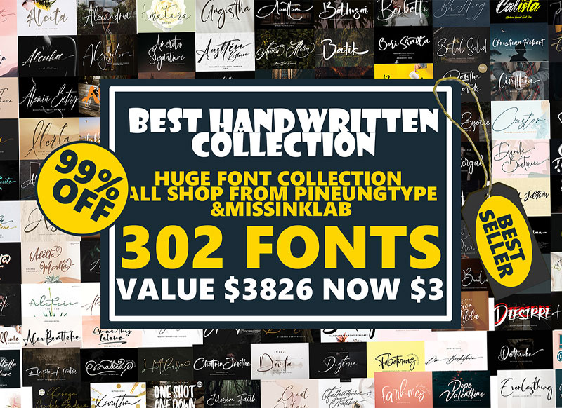 302 FONT BUNDLE ENTIRESHOP ALL in