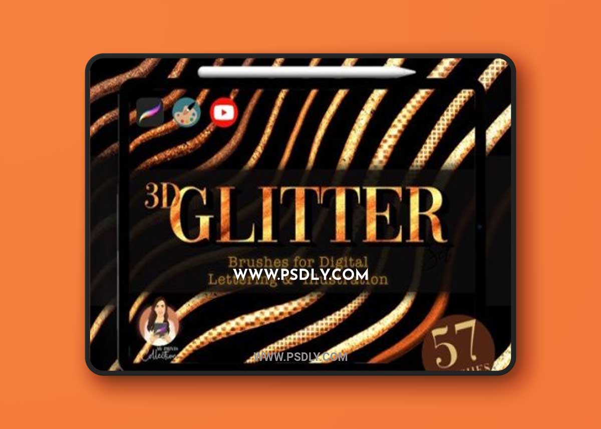 57 3D Glitter Procreate Brushes