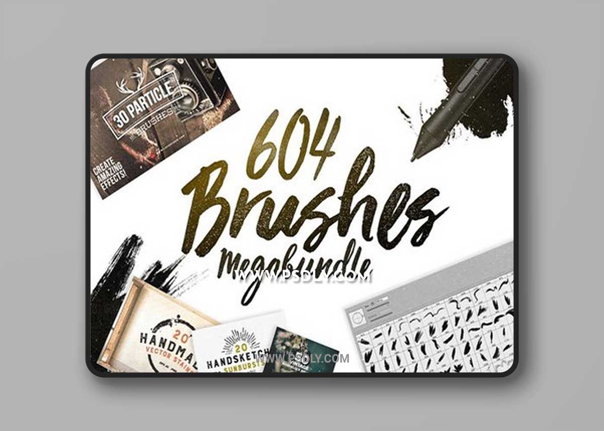 604 Photoshop Brushes Megabundle