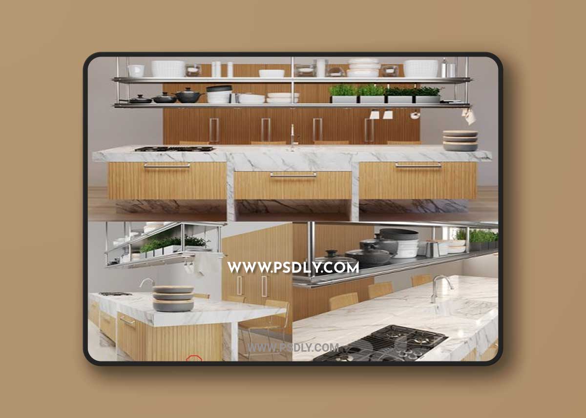 Arclinea Lignum et lapis Kitchen 3D Model