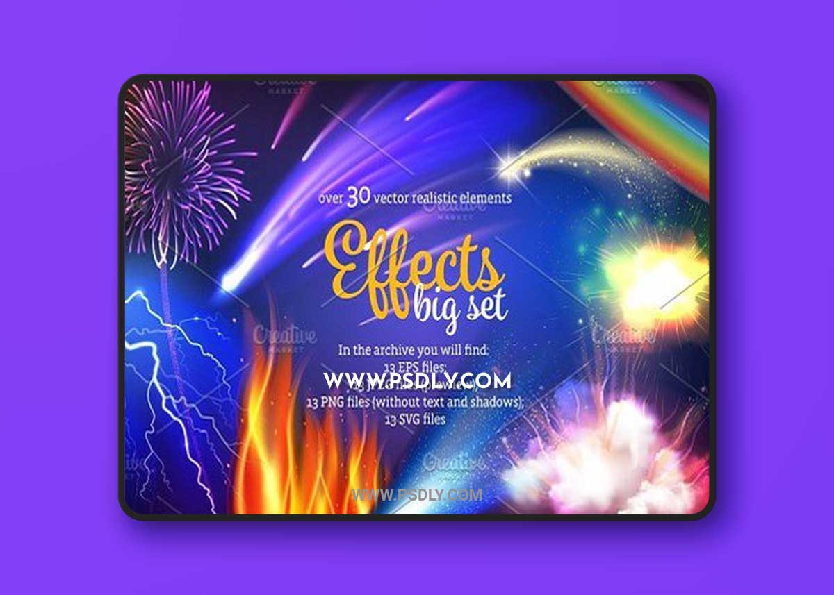 Big Graphic Effects Set Transparent PNG