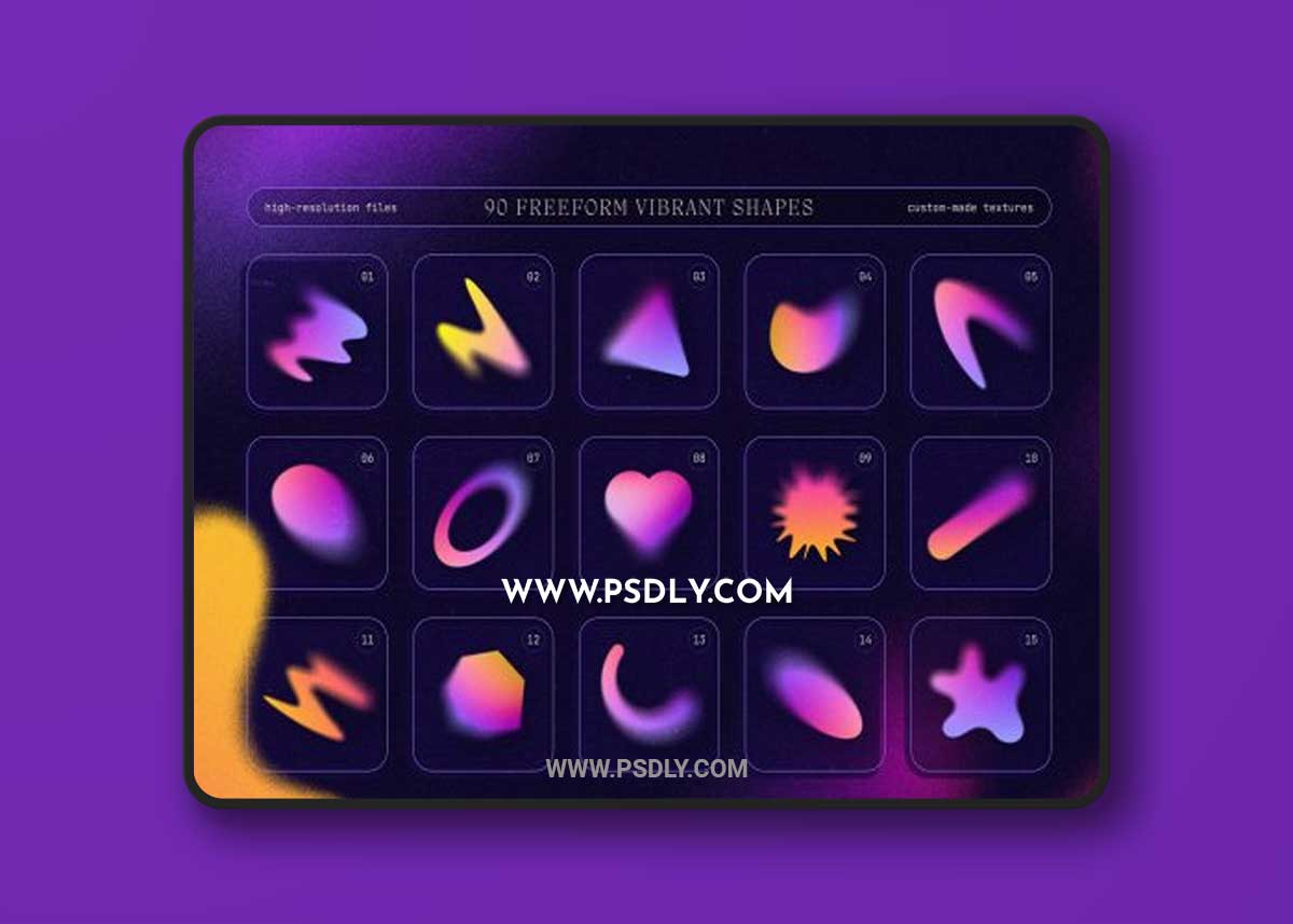Blurry gradient shapes collection