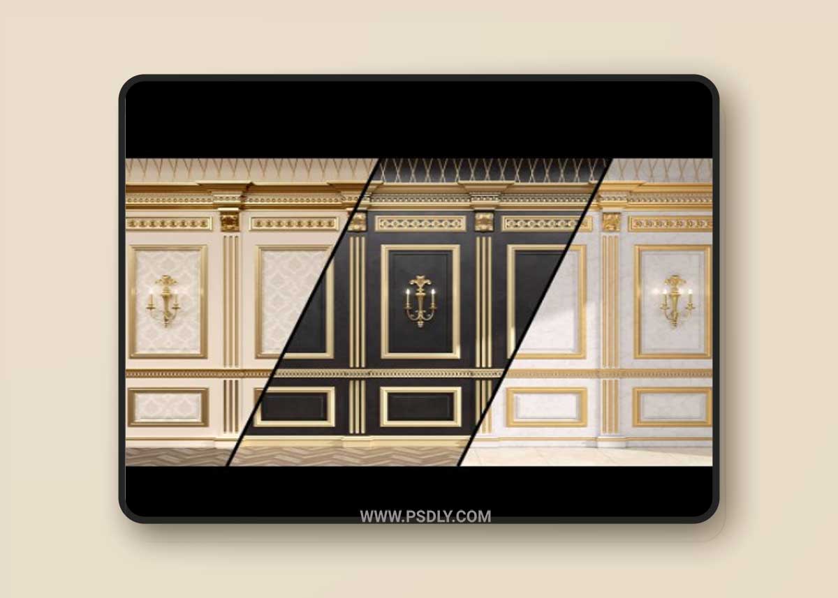 Boiserie classic panels and Decorative Crafts Wood Sconce