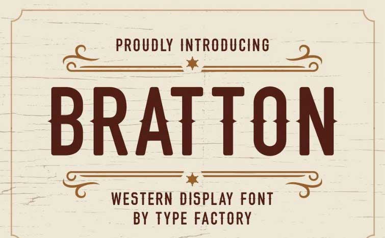 Bratton – Western Display Font