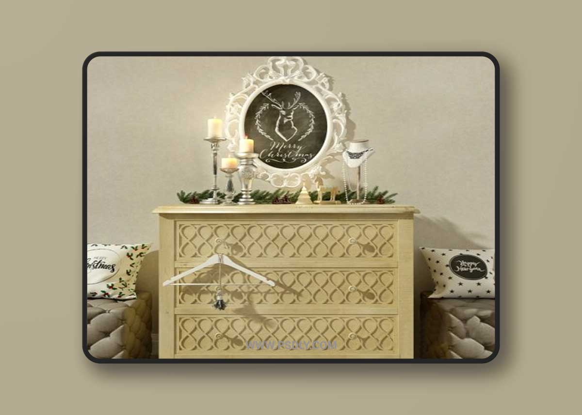 Chest Hooker Melange with Christmas decor 3D Model