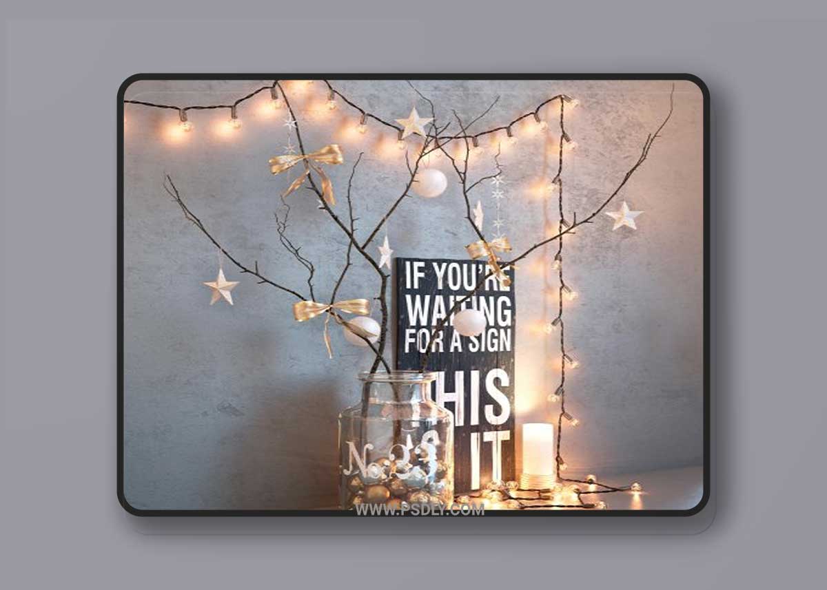 Christmas decoration with garland 3D Model